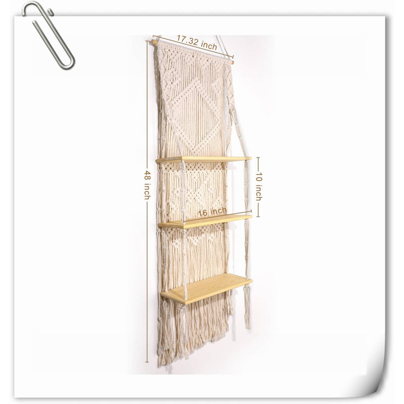 Tablette flottante en bois 3 pièces Rockton, Naturel
