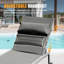 Fauteuil inclinable extérieur en aluminium: 3 chaises Table d'appoint et roulettes réglables. Tissu gris pour la chaise longue, le bord de la piscine, la plage et le balcon. Fauteuil inclinable réglable.