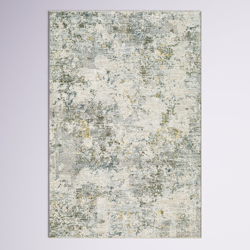 Chloe Abstract Dusty Sage Area Rug, Rectangle 5' x 7'5"