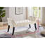 Banc de repose-pieds capitonné avec accoudoirs, tabouret de repose-pieds rectangulaire en tissu de velours beige