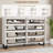 Extra-Wide 8-Drawer Storage Wall, 55-Inch White Freestanding Horizontal Unit, Maximum Capacity Cabinet for Living Room, Hallway or Entry System-1702838697