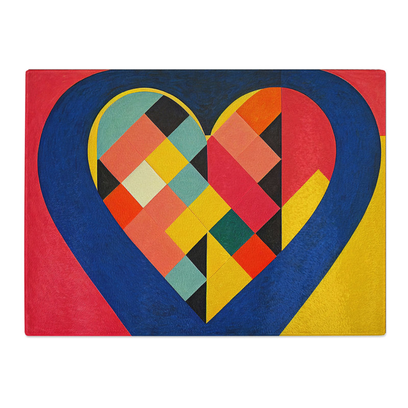 Modern Love Heart Abstract  Glass Chopping Board