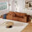 108.3" Sectional Foam Couch With Chaise, Reddish Brown Corduroy Upholstery, High Elastic Sponge Framework, Freely Combined Living Room Decoration Concept Idea For Decoration, Chaise In Corduroy,-1344543529