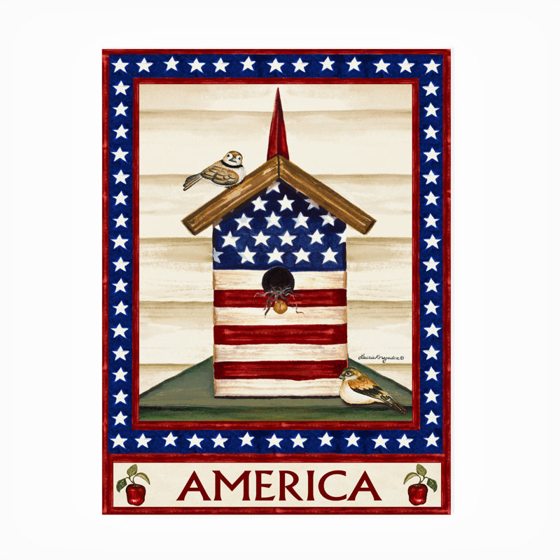 Toile d'extérieur Laurie Korsgaden «Flag Birdhouse», H 19 po x l 14 po x P 1,5 po