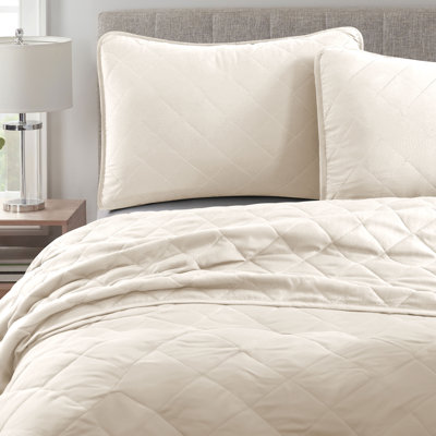 Microfiber Reversible Diamond Quilt Set - Basics by Wayfair™