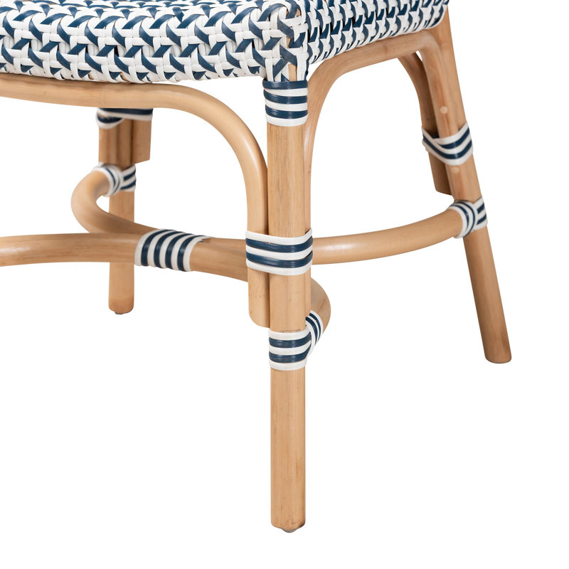 Mariyam Massapequa King Louis Back Rattan Side Chair Dining Chair