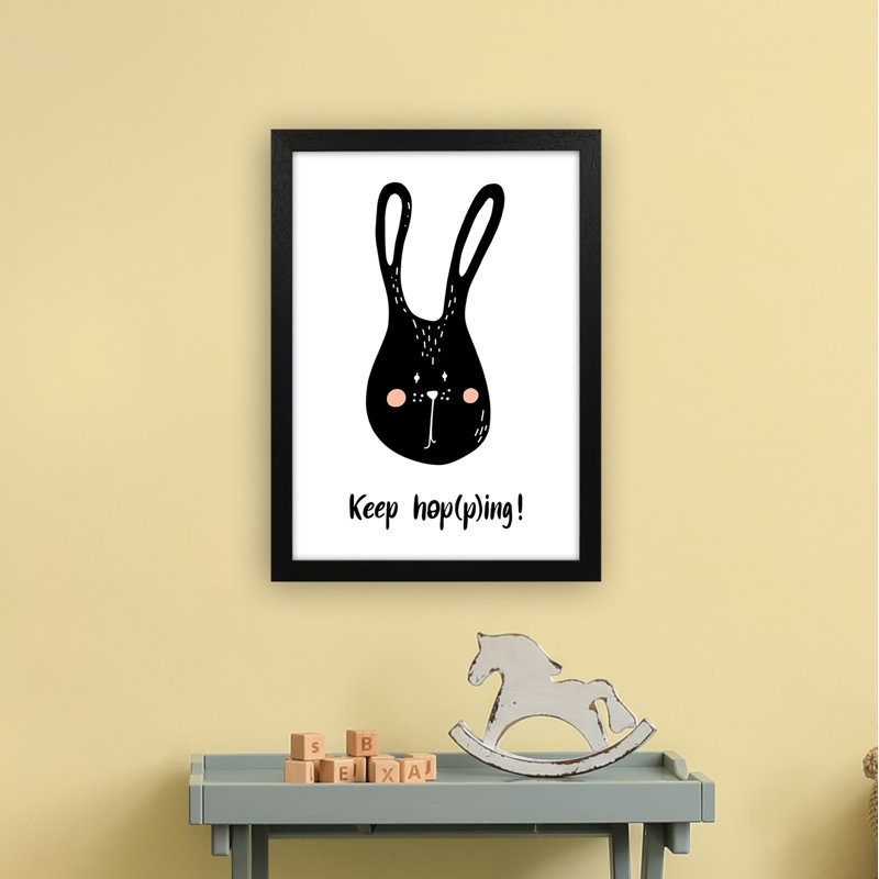Bunny by Miniofmine - Print, 46cm H x 34cm W x 3cm D, Brown Framed