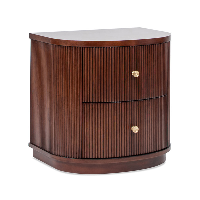 Mackenzie 24" 2-Drawer Storage Side Table, Noyer foncé