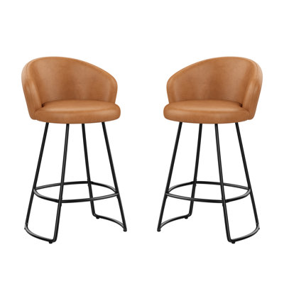 Upholstered Counter Stool With Metal Frame