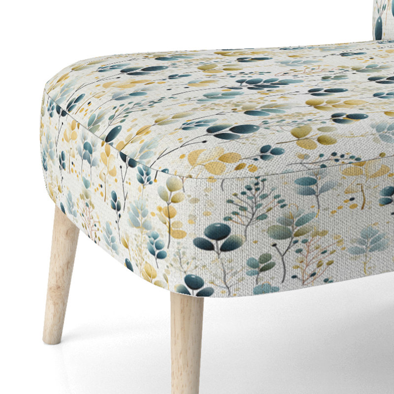 Minimalist Botanics - Chaise d'appoint rembourrée bohémienne et éclectique