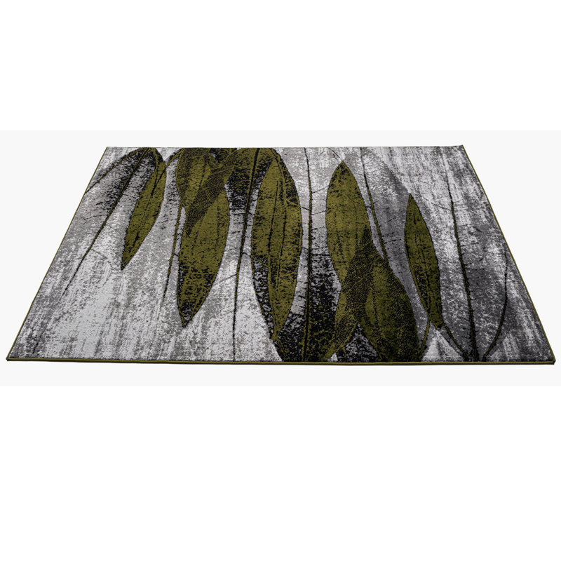 Abstract Area Rug, Green, Rectangle 120 x 170 cm