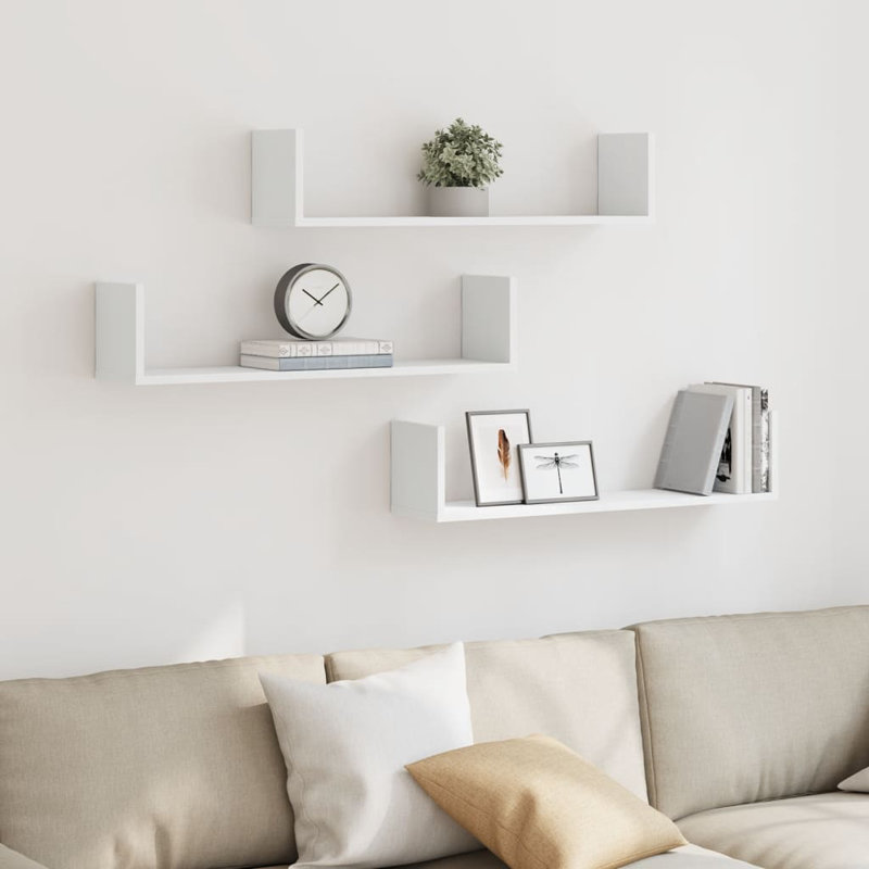 Riziero Floating Shelf, White, 18cm H x 80cm W x 18cm