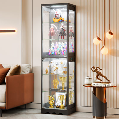 6-Tier Display Cabinet with Human Body Sensor RGB Lights