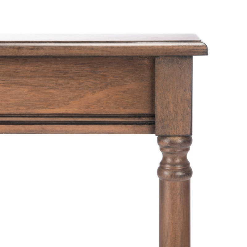 Modern Peters 28.3" End Table – Solid Pine & Engineered Wood, Vintage-Inspired Accent Table for Home, Brown