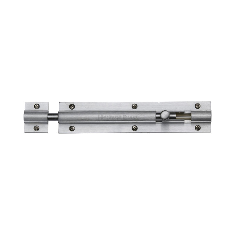 Heritage Brass Barrel Bolt, Satin Chrome, 15.24cm W
