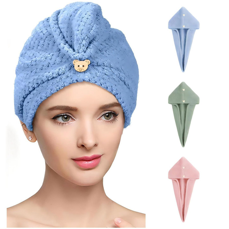Ensemble de 3 serviettes de bain à double couche en microfibre à séchage rapide super absorbant