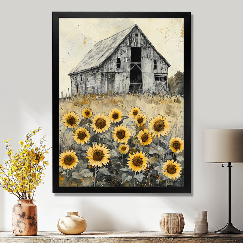 Dorsy - impression sur toile florale, H 44 po x l 34 po, Noir, Reproduction encadrée d'une seule photo