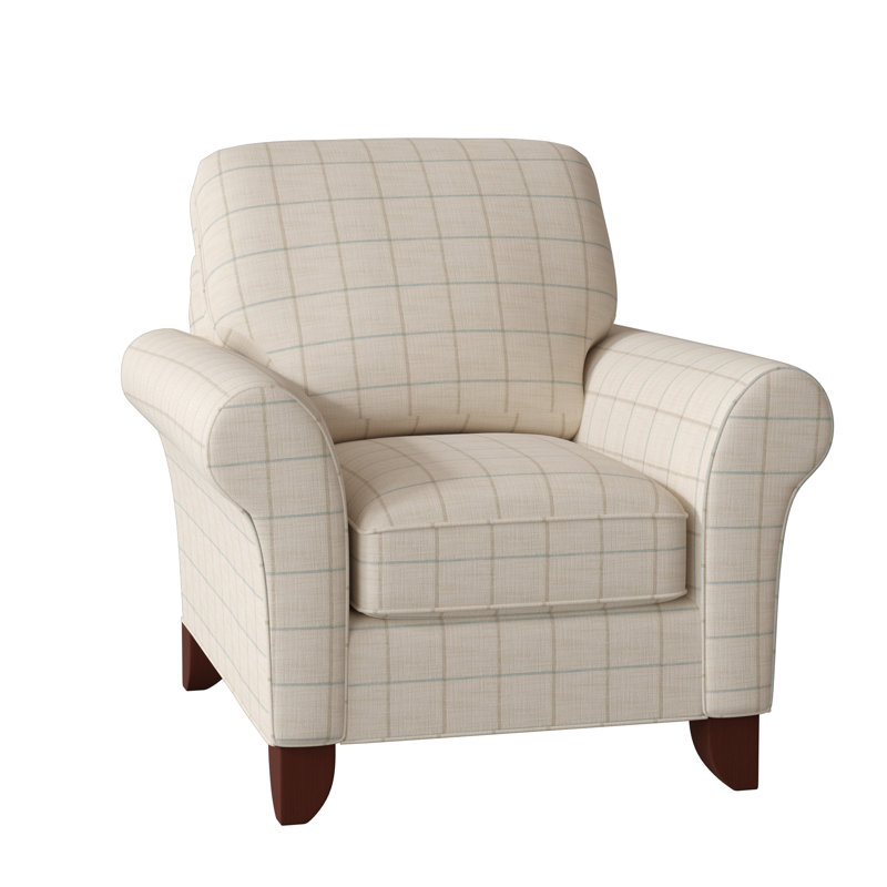 Fauteuil de 38 po de large Almada, Forzando 23 rayé brun, Manhattan, Non