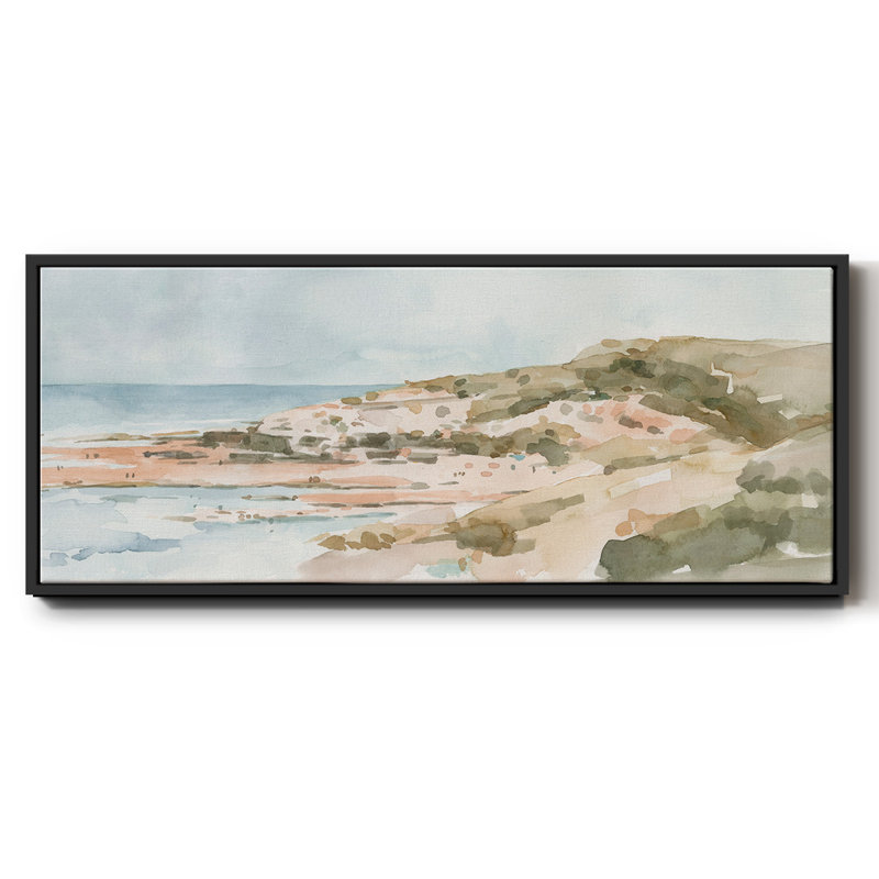 Neutral Seaside II, reproduction d'art sur toile, H 24 po x l 60 po x P 1,5 po, Noir