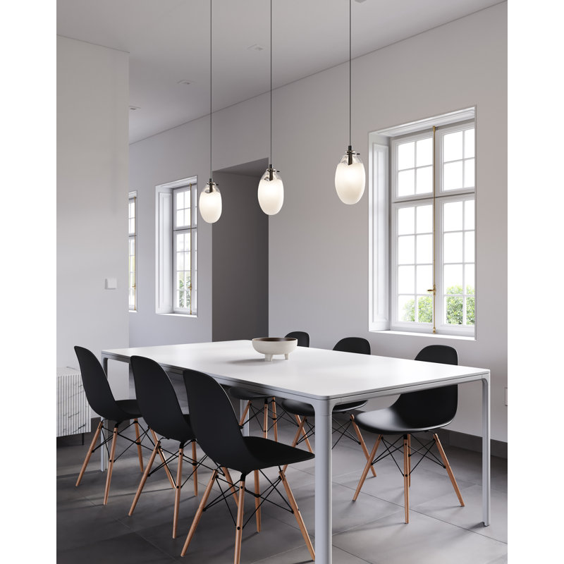 Liquid 1 - Light Pendant, 10.75" H x 6" W x 6" D, Poured White