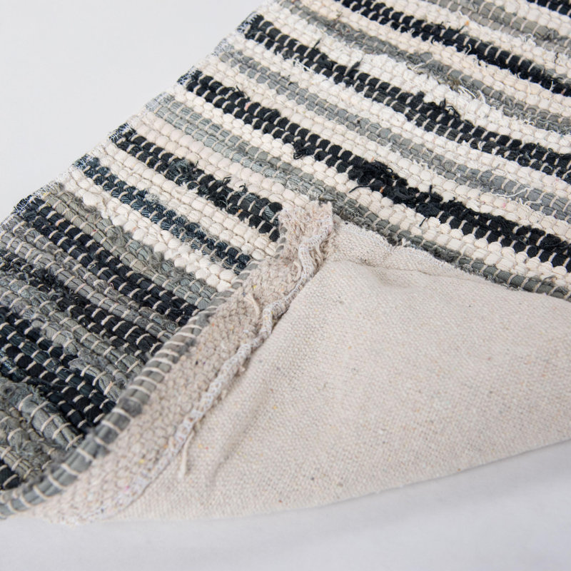 Tassels Throw Pillow, Black/Gray/Ivory