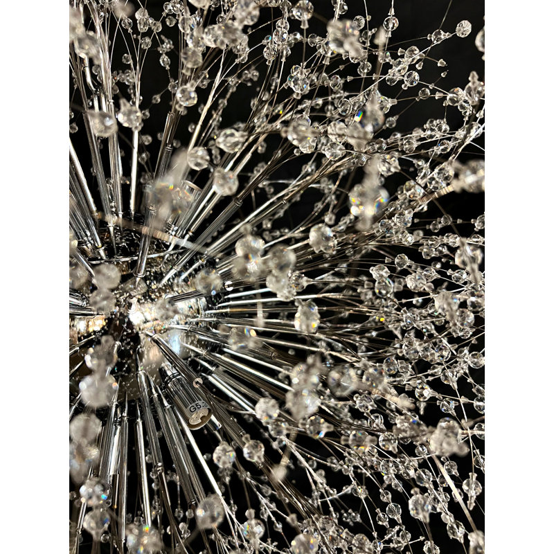 Nerisa 16 - Light Crystal Dimmable Sputnik Sphere Chandelier, Chrome