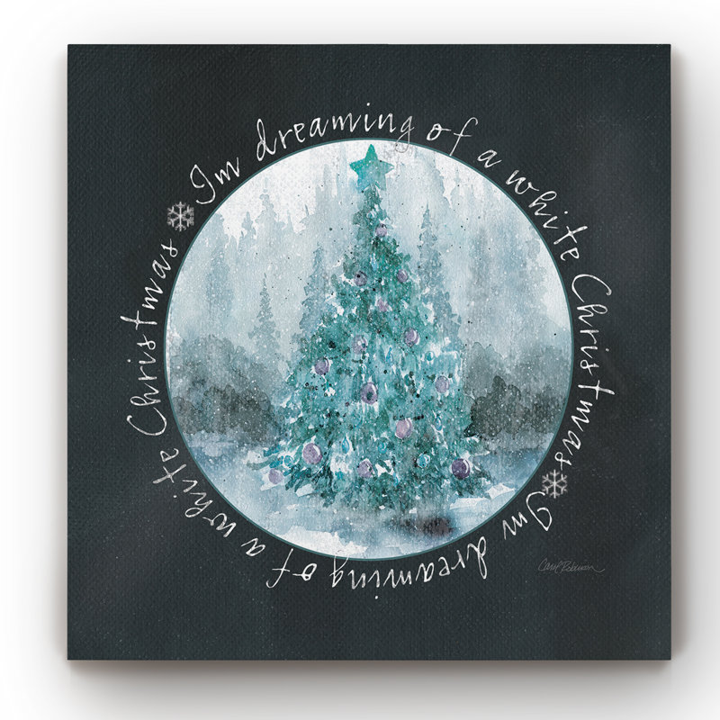 Blanc de Noël - imprimé, H 40 po x l 40 po x P 1 po, Toile tendue