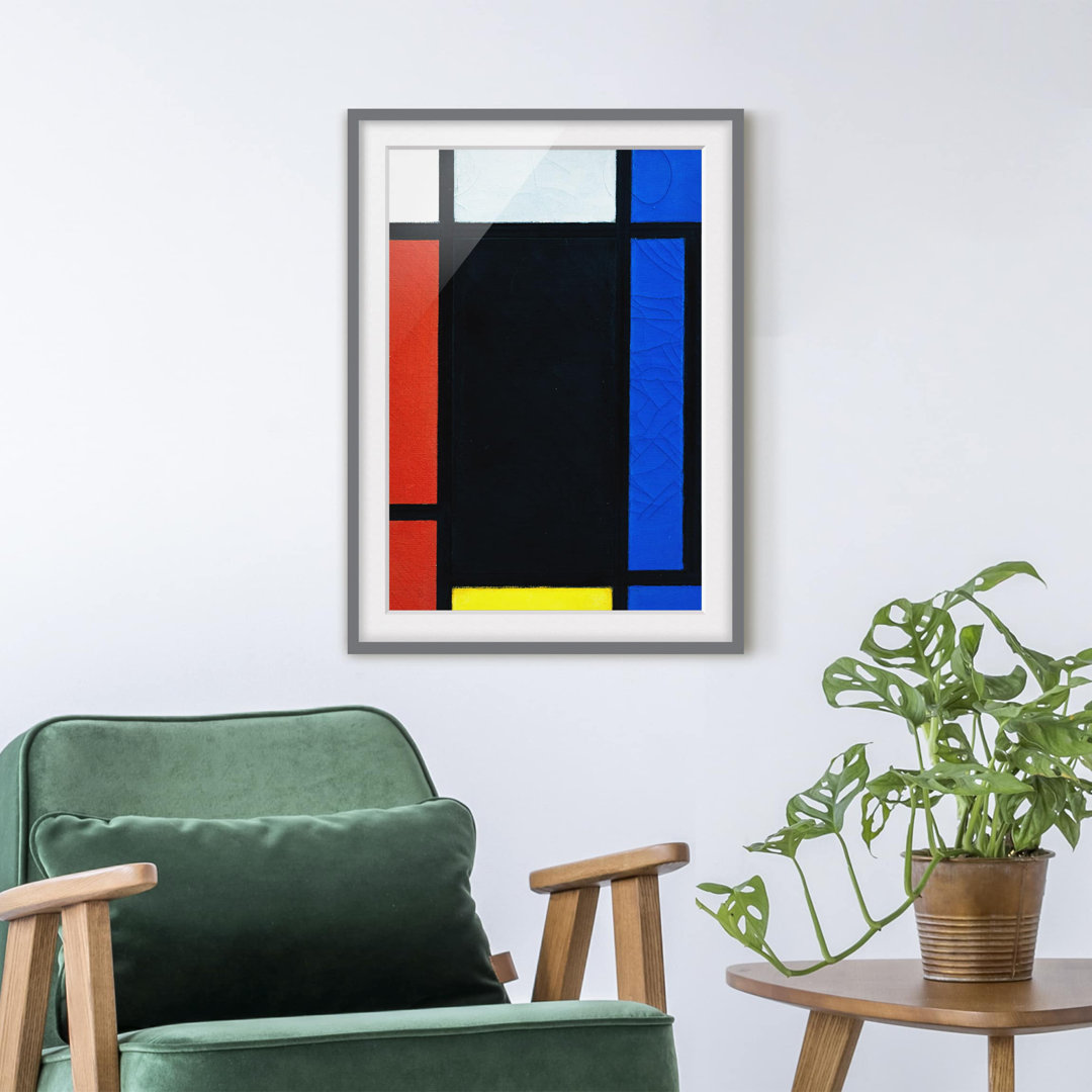 Gerahmter Kunstdruck Tableau No. 1 von Piet Mondrian