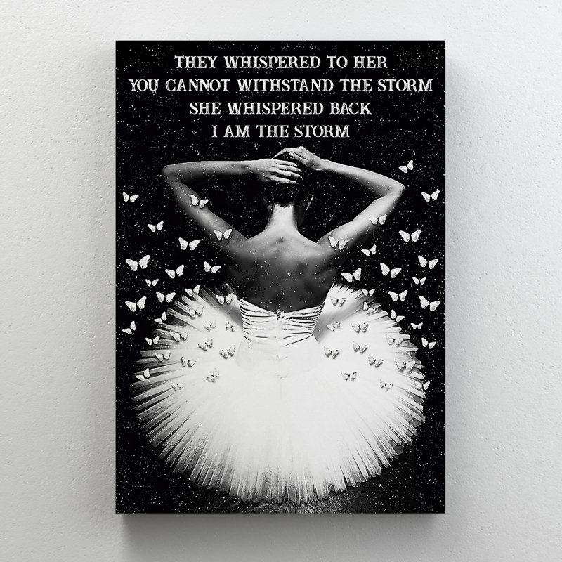 «Ballet Girl Dancing With Butterflies», impression sur toile tendue, H 36 po x l 24 po x P 2 po
