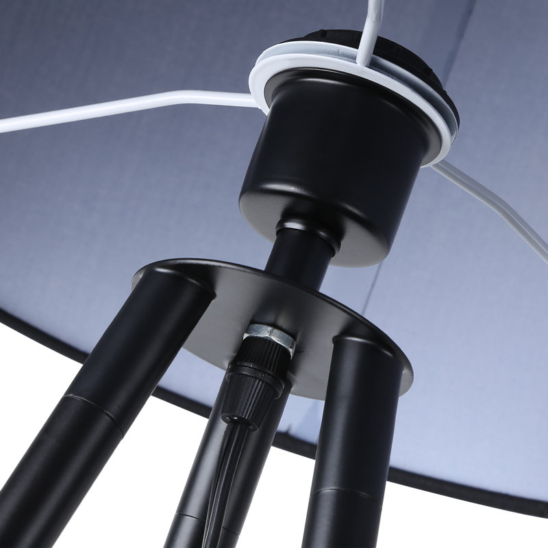 Deliylah Black Floor Lamp with Outlet