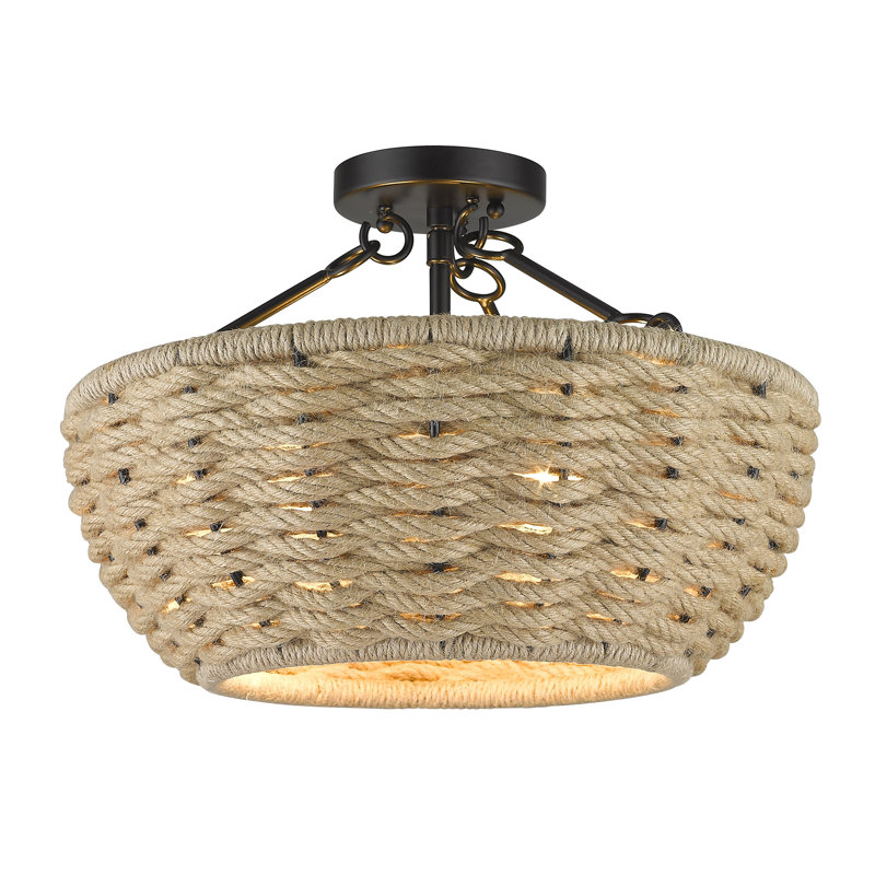 Plafonnier semi-encastré 3 lumières 16,25 po Rippeon
