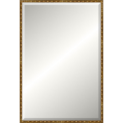 Antique Gold Wave Beveled Signature Mirror