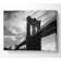 Brooklyn Bridge Sunset B N W - Wrapped Canvas Print