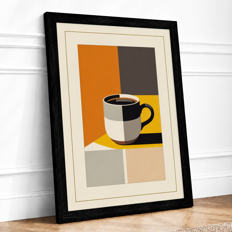 Mug In Space Geometric - Print, A2 - 59.4 x 42.0 cm, Black