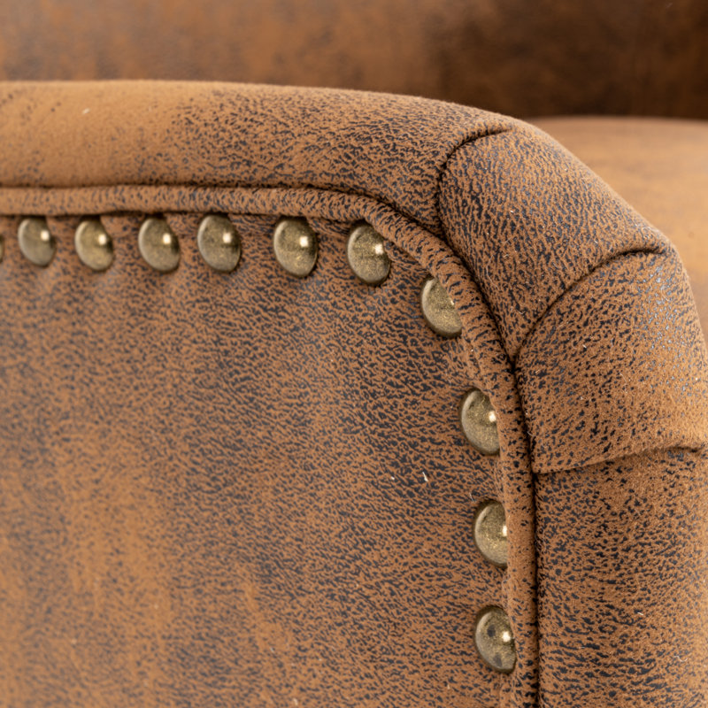 Segovia Wingback Chair, Brown Microfiber / Microsuede