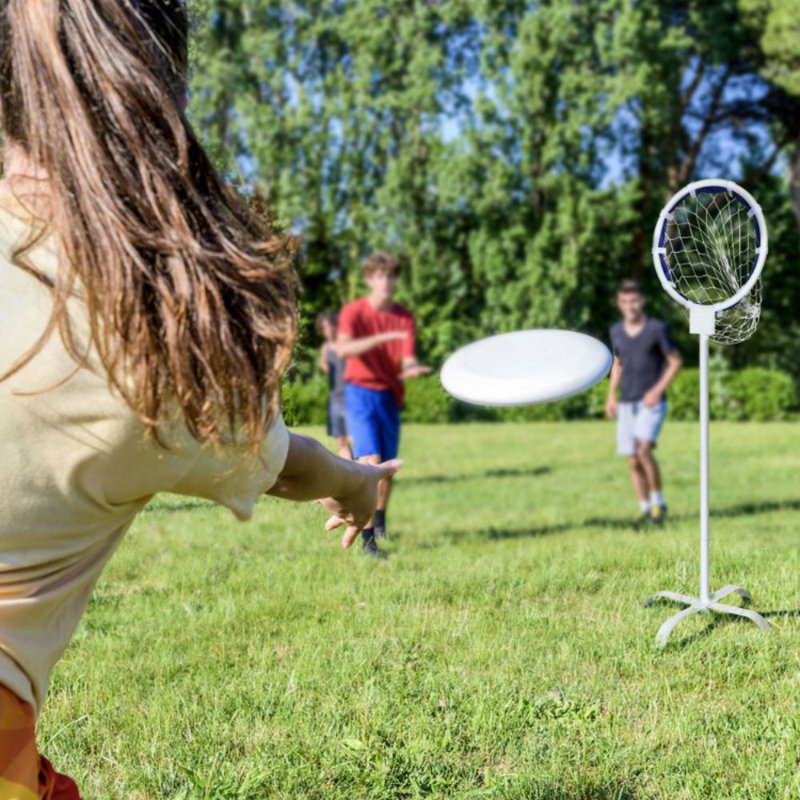Cible de lancer de frisbee extérieure Gymax, support de disque volant en métal avec sac de rangement
