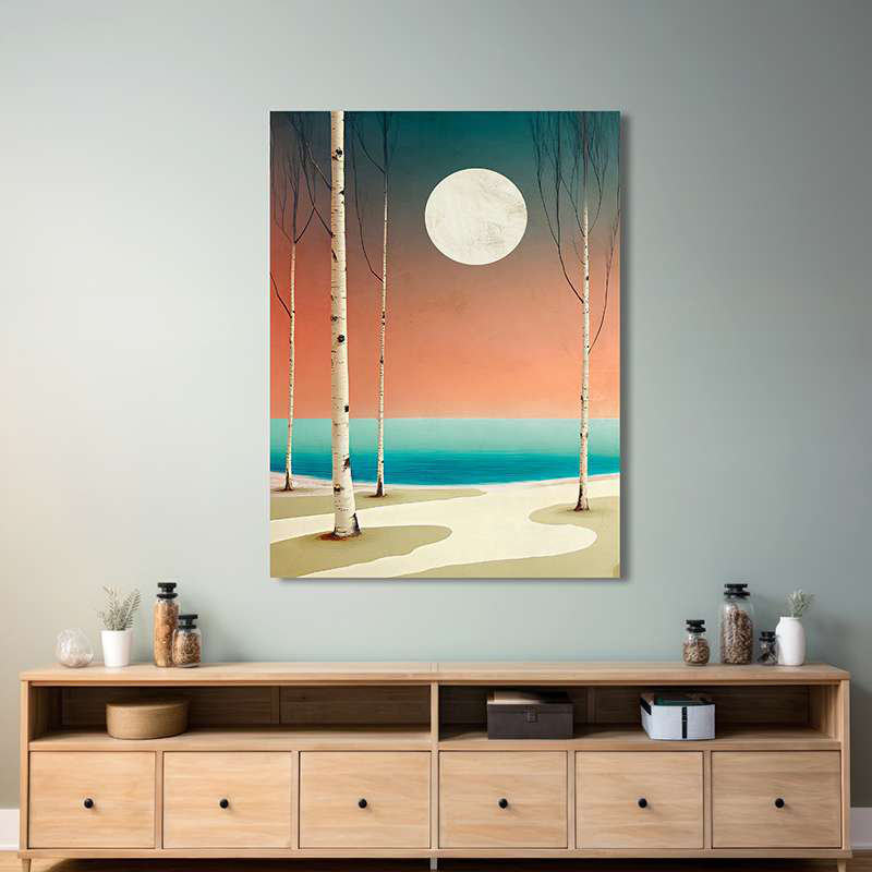Sayaka Miko, Moonlight Calm by Sayaka Miko - Wrapped Canvas Print, 80cm H x 60xm W