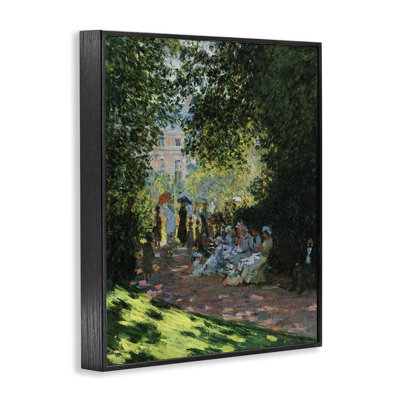 Stupell Industries People In Park Classic Painting Framed Giclee Art, Design By Marcus Jules In Midnight Black Framed Giclee