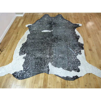 Danton Black And White With Silver Metallic Cowhide Rug