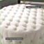 Ottoman 31.5" Round Velvet-Feel Button Tufted for Living Room, Entryway | Beige | Polyester