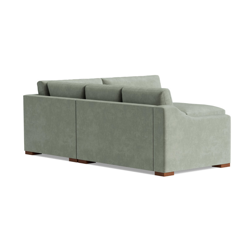Lucca Sectional, Velvet - Sage, Right Hand Facing