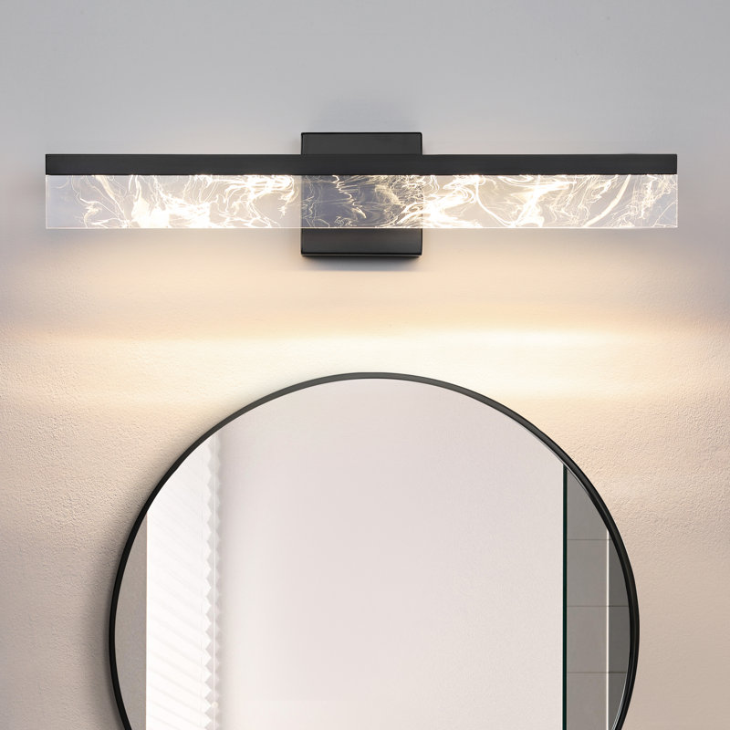 Éclairage à intensité variable pour meuble-lavabo à DEL 24 po Muammar, Noir mat, 4.72" H x 24" W x 3.23" D
