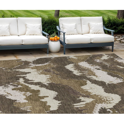 Tapis intérieur lavable abstrait 9 pi x 12 pi beige