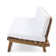 Canapé 2 places - Côté gauche, structure en bois robuste et durable, coussins imperméables avec fixations stables, décoration élégante pour l'intérieur, coussins blancs, facile d'entretien.