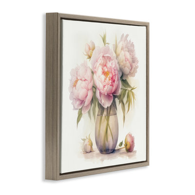 Charmante pivoines roses, art mural encadré par LSR Design Studio