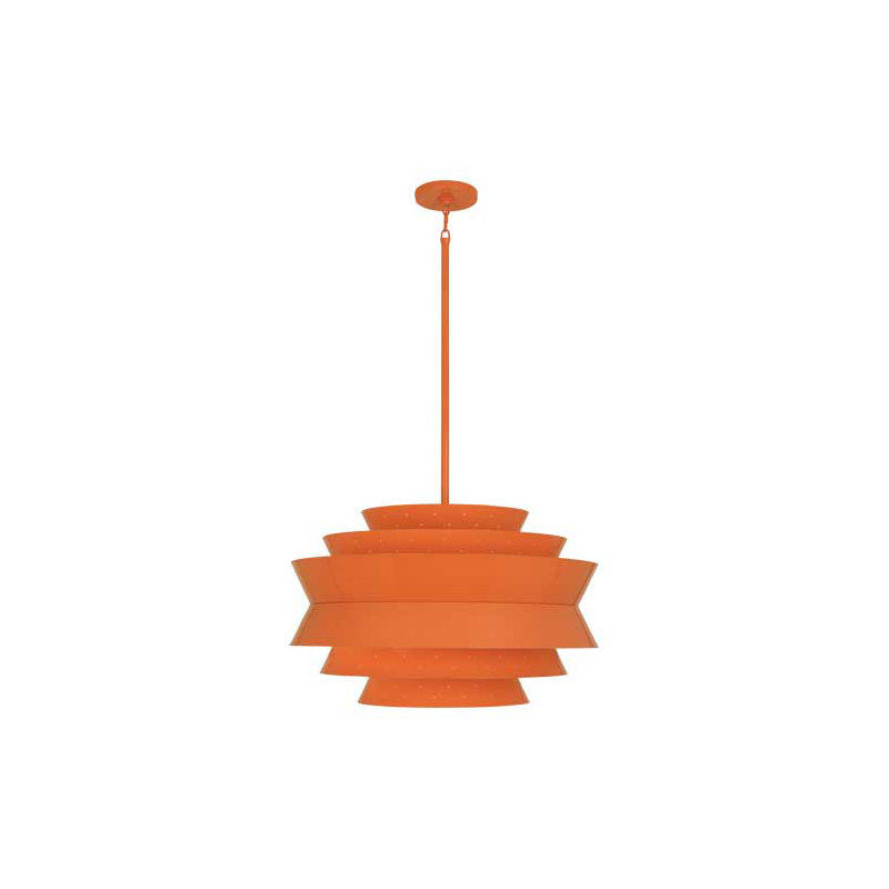 Pierce 3 - Light Chandelier, Tangerine Gloss Powder Coat, Tangerine