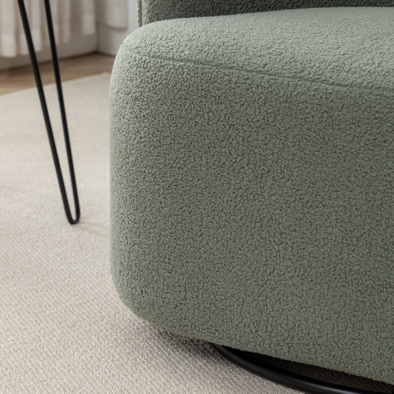 Fauteuil demi-tonneau pivotant Jalena, Polyester vert