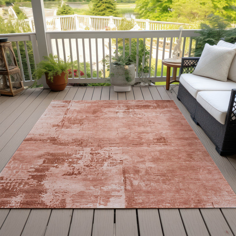 Paprika Abstract Synthetic Washable Rectangular Area Rug 2'6" x 3'10"