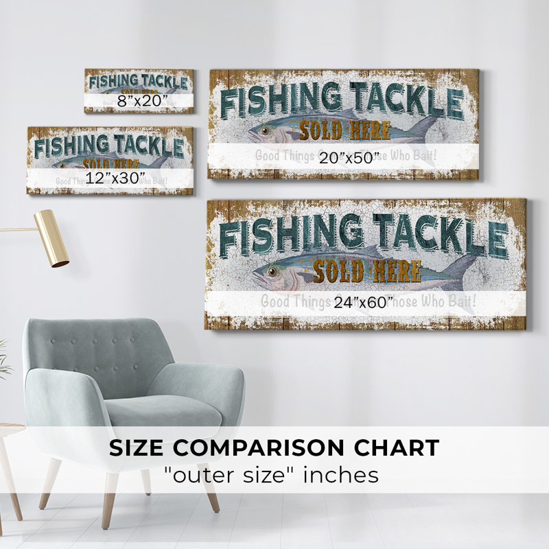 Articles de pêche sur toile tendue, H 8 po x l 20 po x P 1,5 po