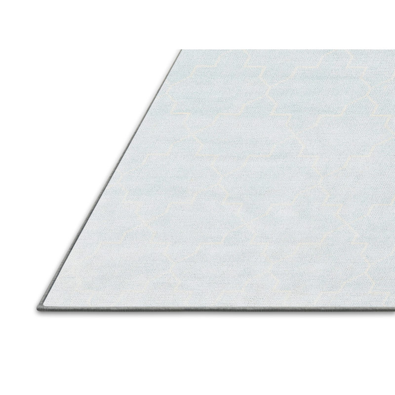 Tapis contemporain gris / blanc, Rectangle 5 pi x 7 pi